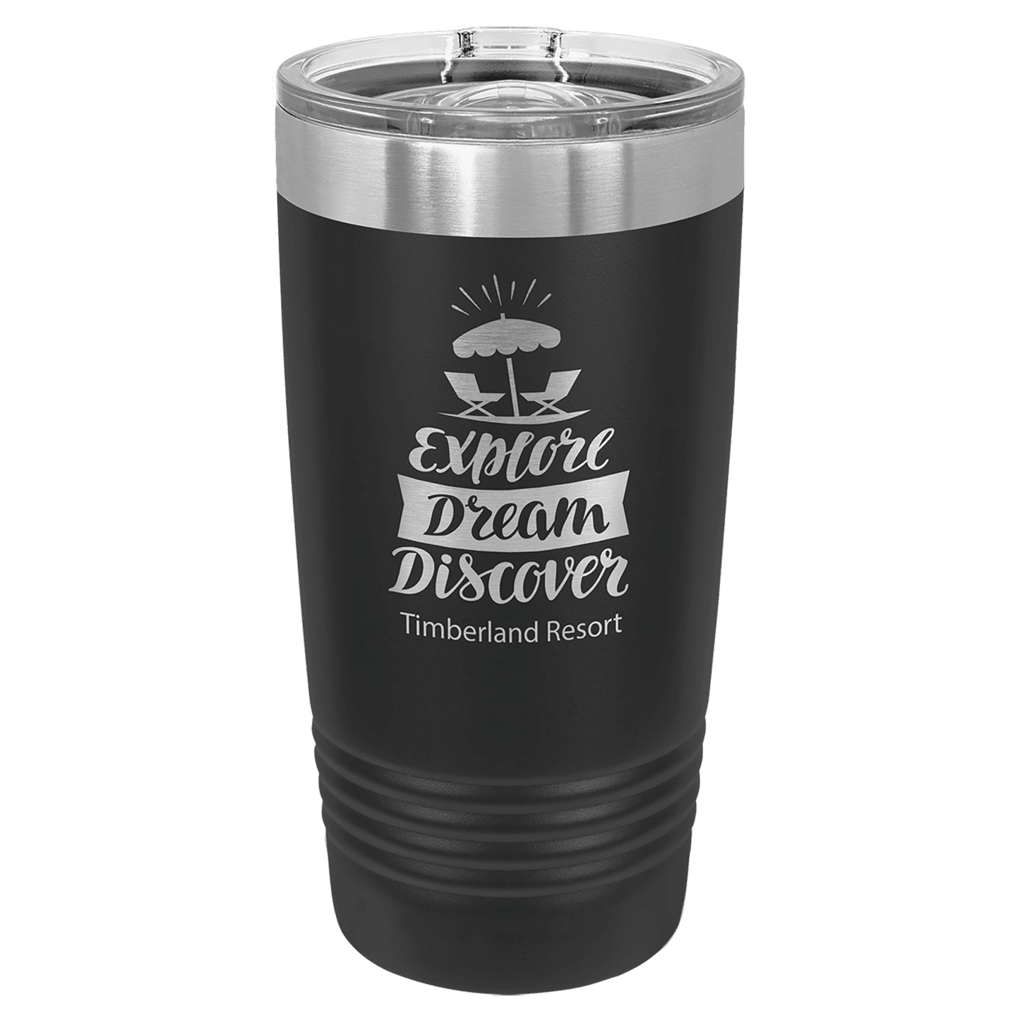 Polar Camel 20 oz. Black Ringneck Tumbler with Slider Lid