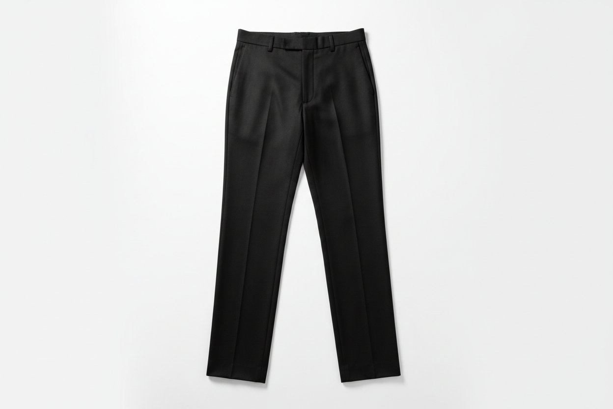 Men's formal linen pants with a slim fit and multiple pockets.