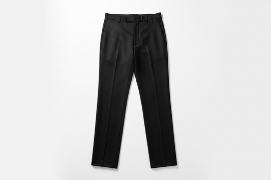 Men's formal linen pants with a slim fit and multiple pockets.